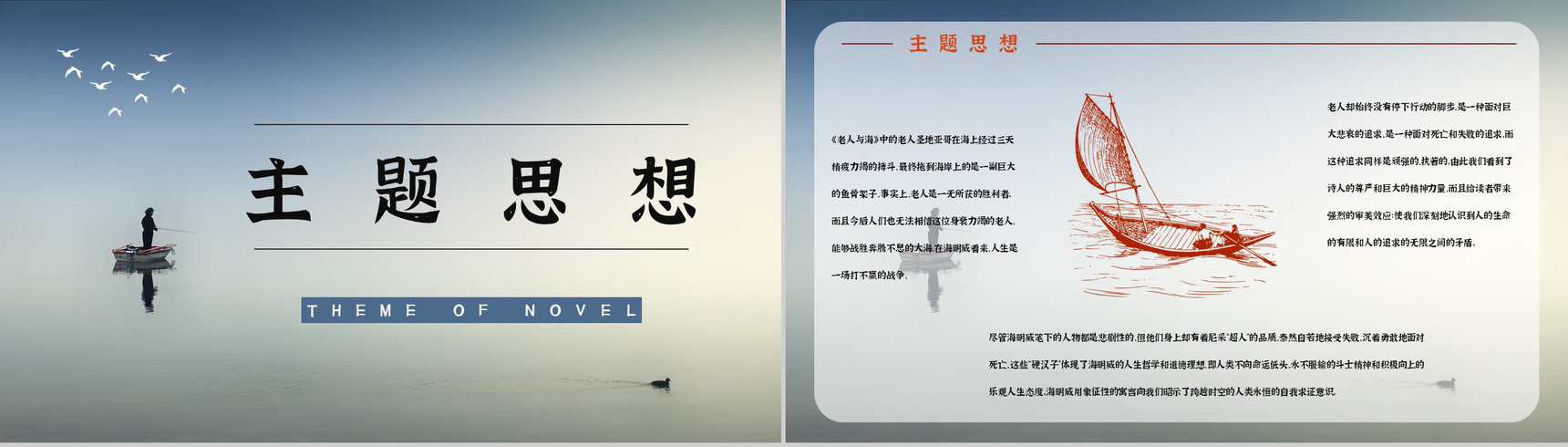 中学生必读小说海明威《老人与海》文学作品赏析教师备课课件PPT模板-4