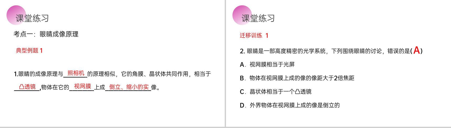 《眼睛和眼镜》人教版八年级初二物理上册PPT课件-13