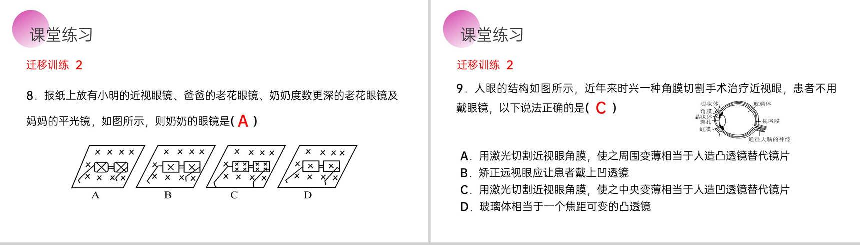 《眼睛和眼镜》人教版八年级初二物理上册PPT课件-16