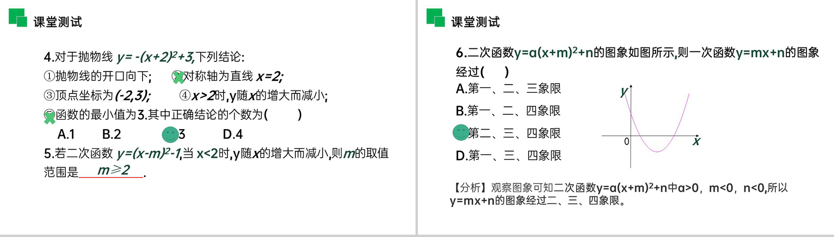 《二次函数y=a(x-h)^2 k的图象和性质》九年级初三数学上册PPT课件(第22.1.3.3 课时)-6