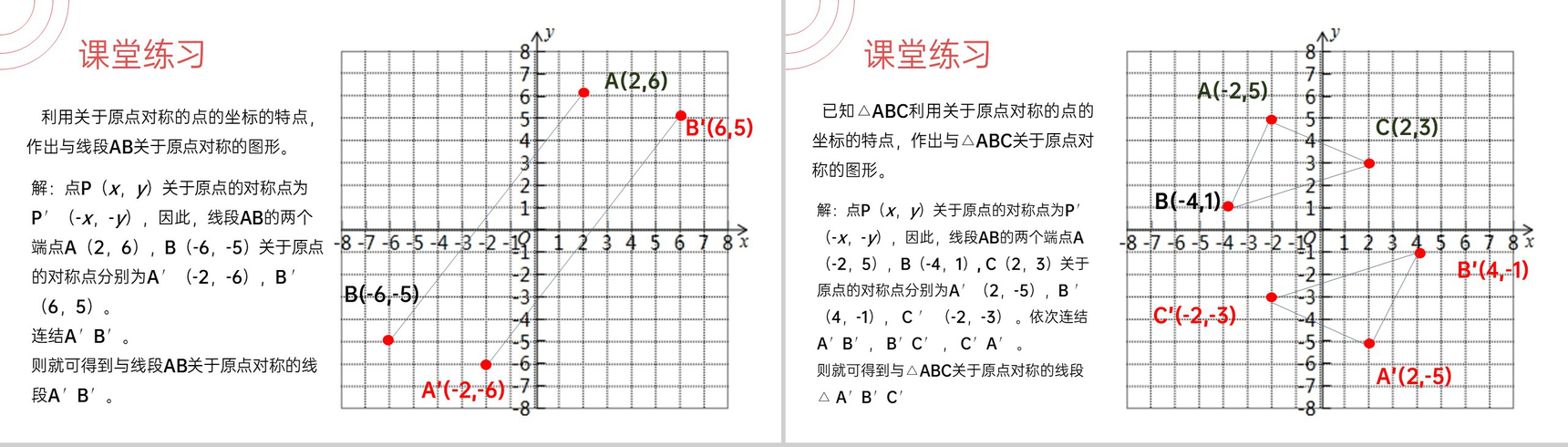 《关于原点对称的点》九年级初三数学上册PPT课件(第23.2.3课时)-5