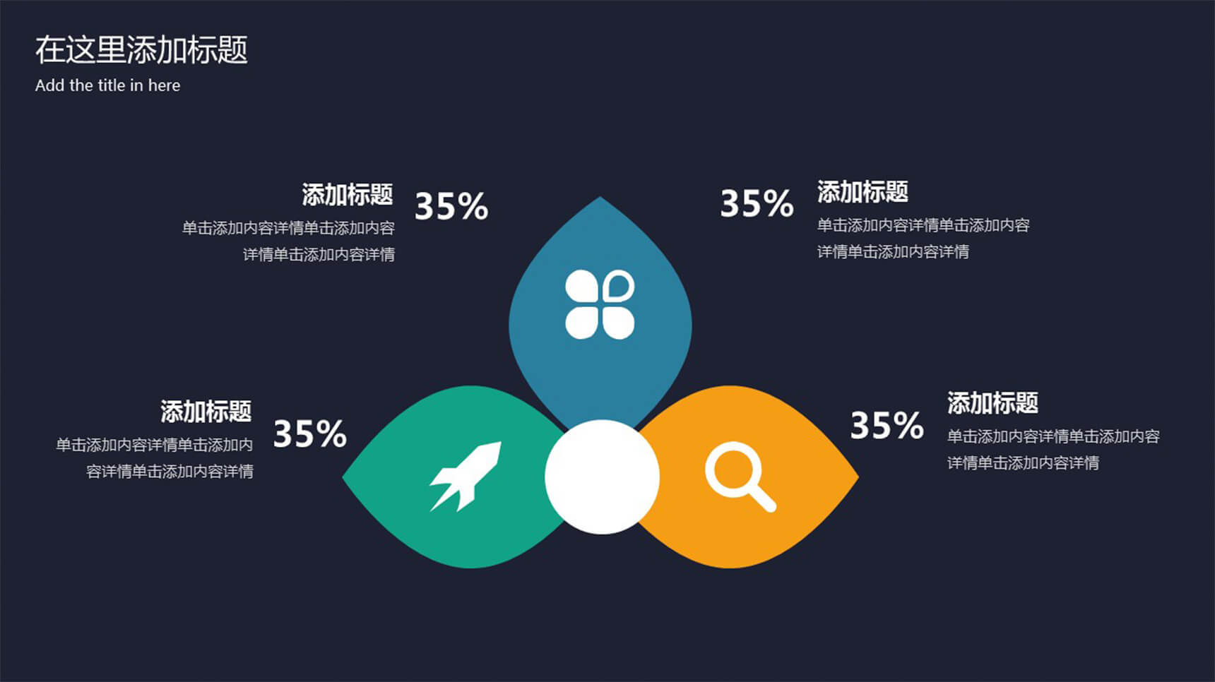 三叶草形并列说明PPT模板-1