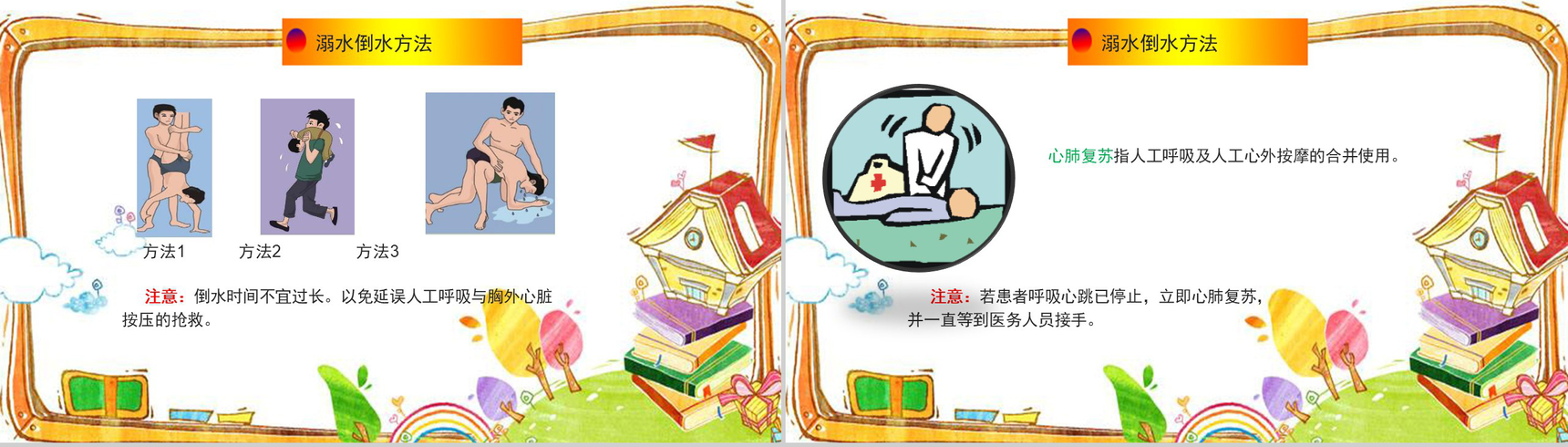 动态卡通中小学生常用急救知识主题班会PPT模板-7