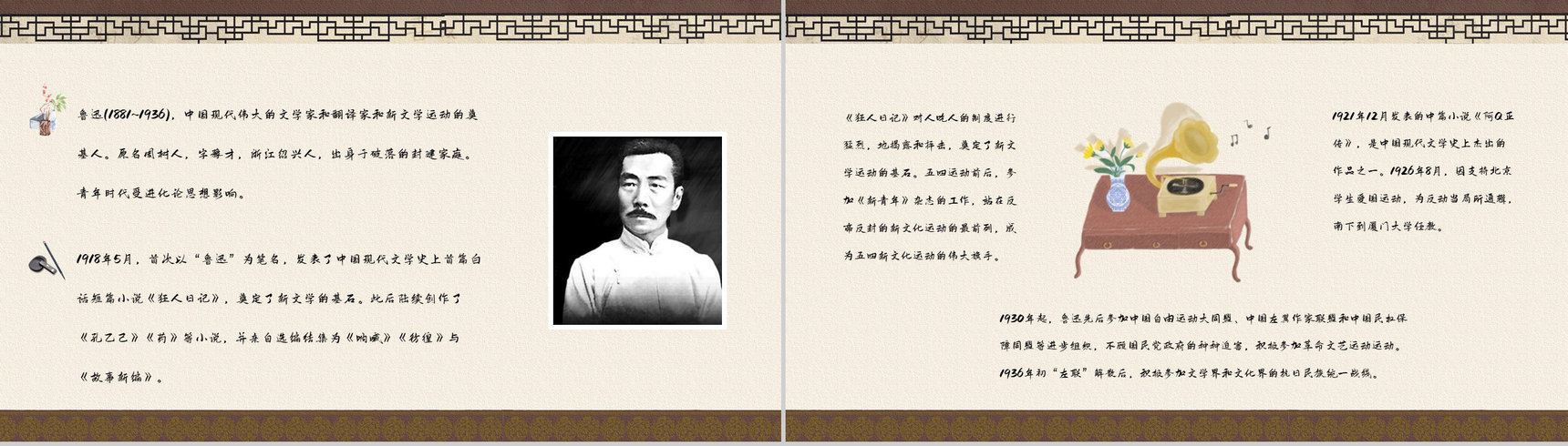 短篇白话日记体小说鲁迅《狂人日记》阅读新的体会交流分享通用PPT模板-4