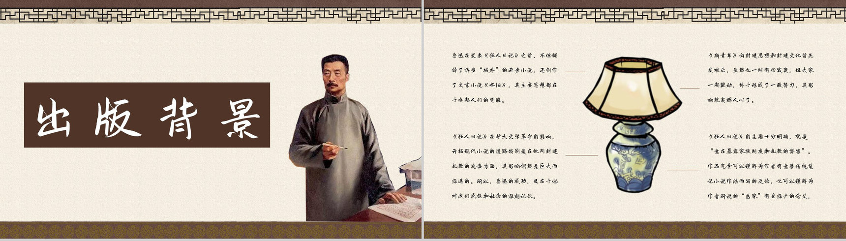 短篇白话日记体小说鲁迅《狂人日记》阅读新的体会交流分享通用PPT模板-5
