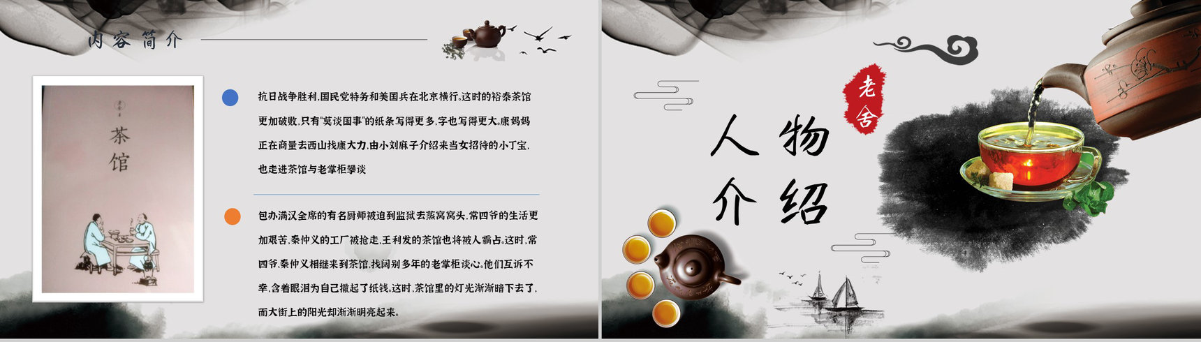 教育培训老舍《茶馆》作者简介心得体会PPT模板-4