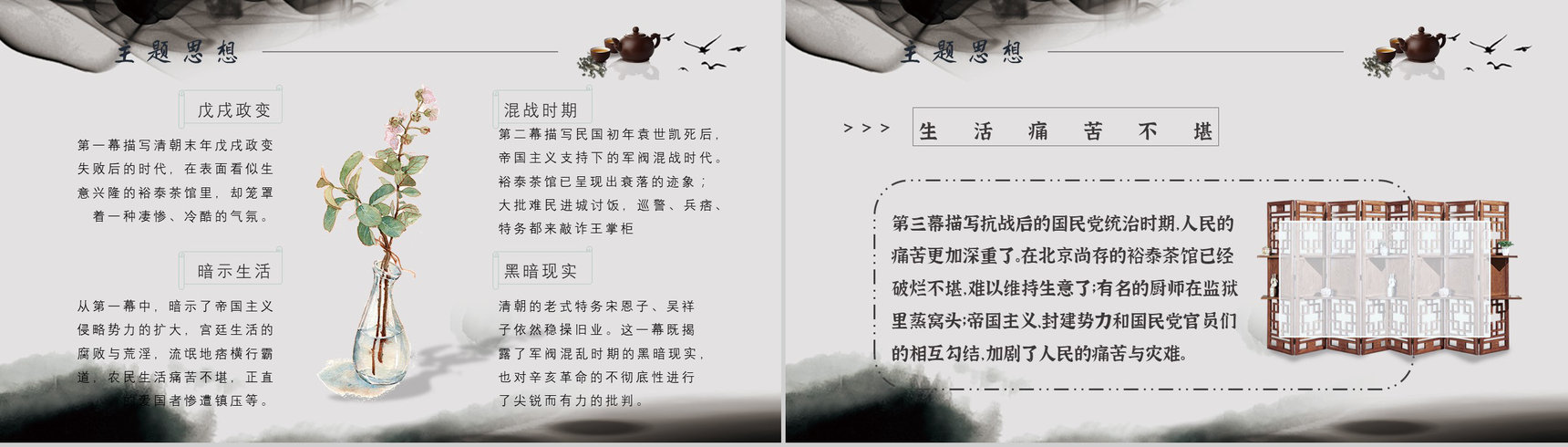 教育培训老舍《茶馆》作者简介心得体会PPT模板-9