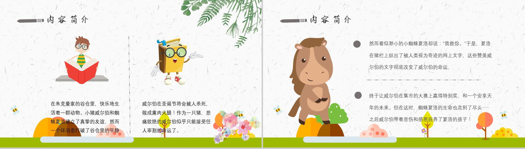 怀特《夏洛的网》作品内容简介心得体会教育培训PPT模板-6