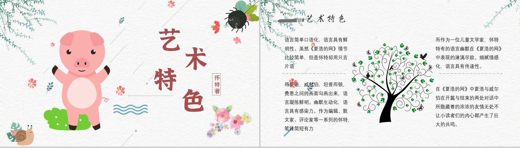 寓言故事《夏洛的网》人物分析怀特教师备课心得体会PPT模板-9