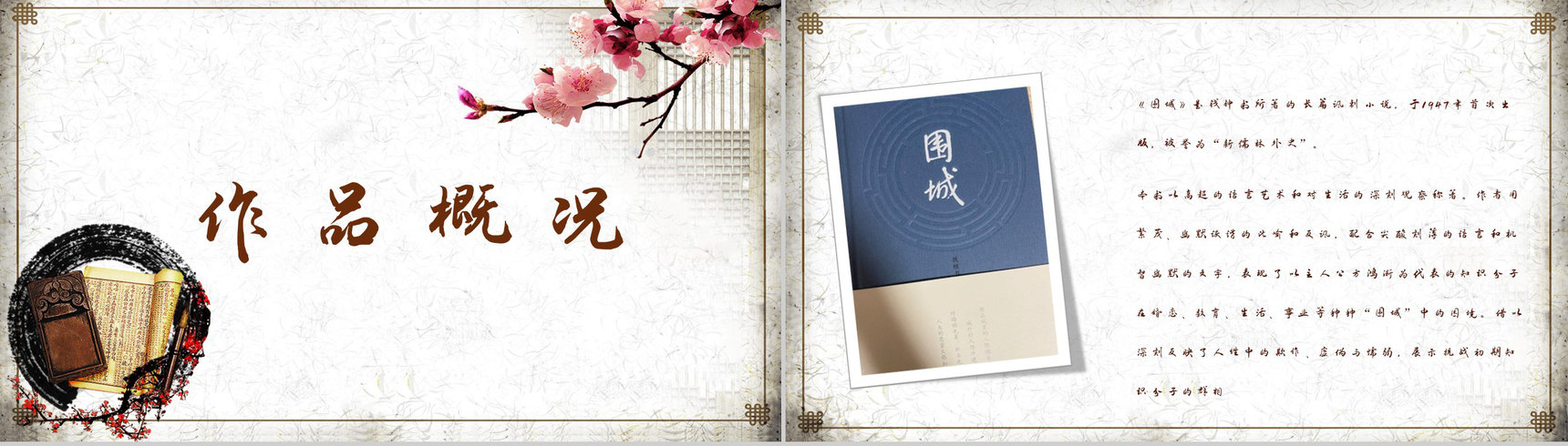 现代著名作家钱钟书所著《围城》小说赏析学生阅读心得分享PPT模板-10