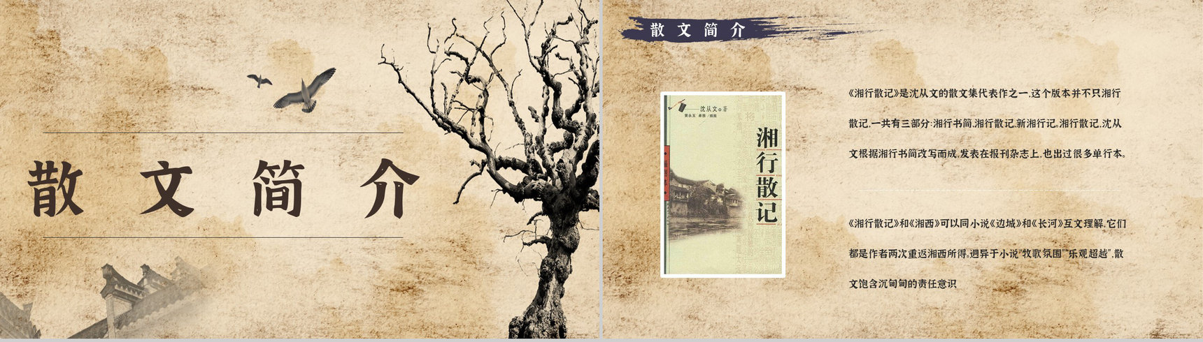 沈从文所著《湘行散记》散文赏析课件教育教师备课通用PPT模板-8