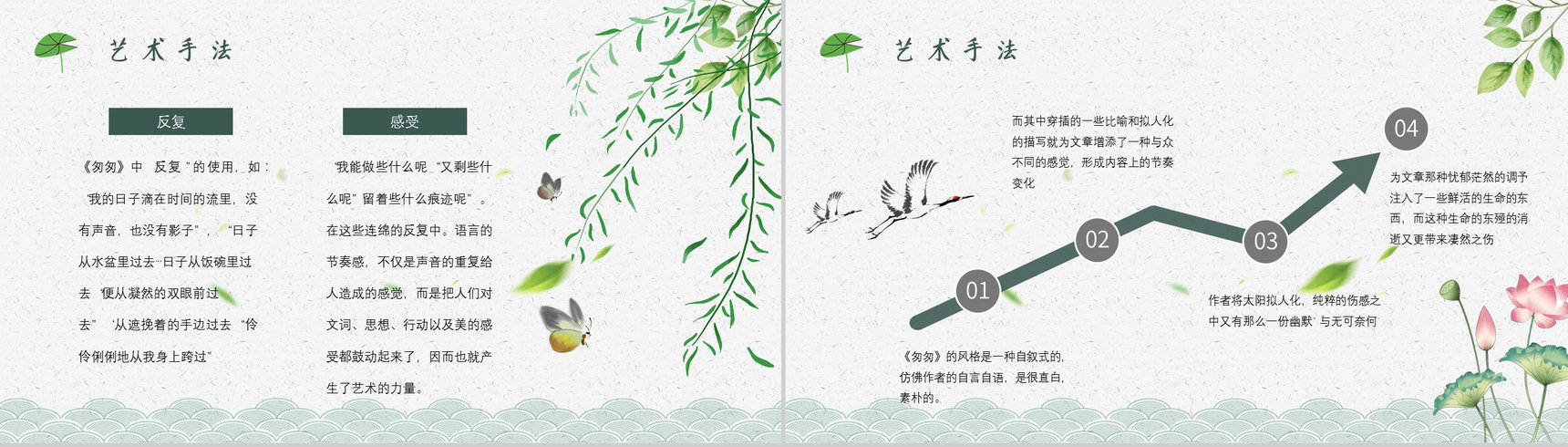 教育培训朱自清《匆匆》作者内容简介心得体会PPT模板-10