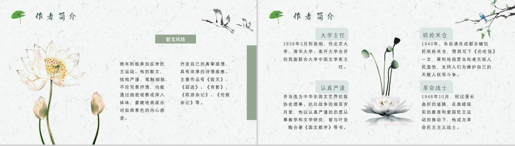朱自清《匆匆》作品简介名著导读教师备课PPT模板-3