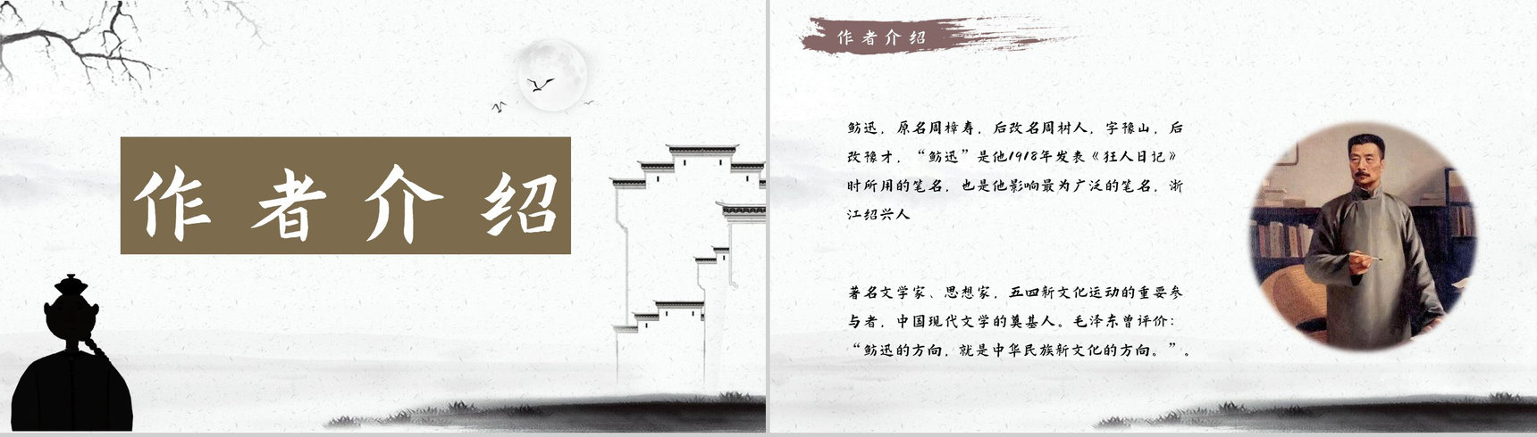 中国作家鲁迅中篇小说《阿Q正传》读书心得体会交流分享PPT模板-2
