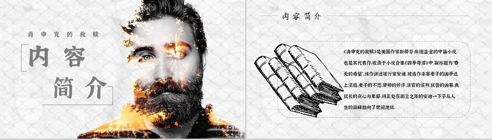 读书分享斯蒂芬金《肖申克的救赎》内容简介名著导读PPT模板-6