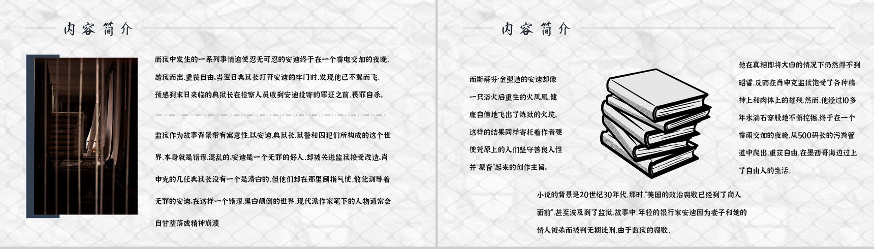 读书分享斯蒂芬金《肖申克的救赎》内容简介名著导读PPT模板-7