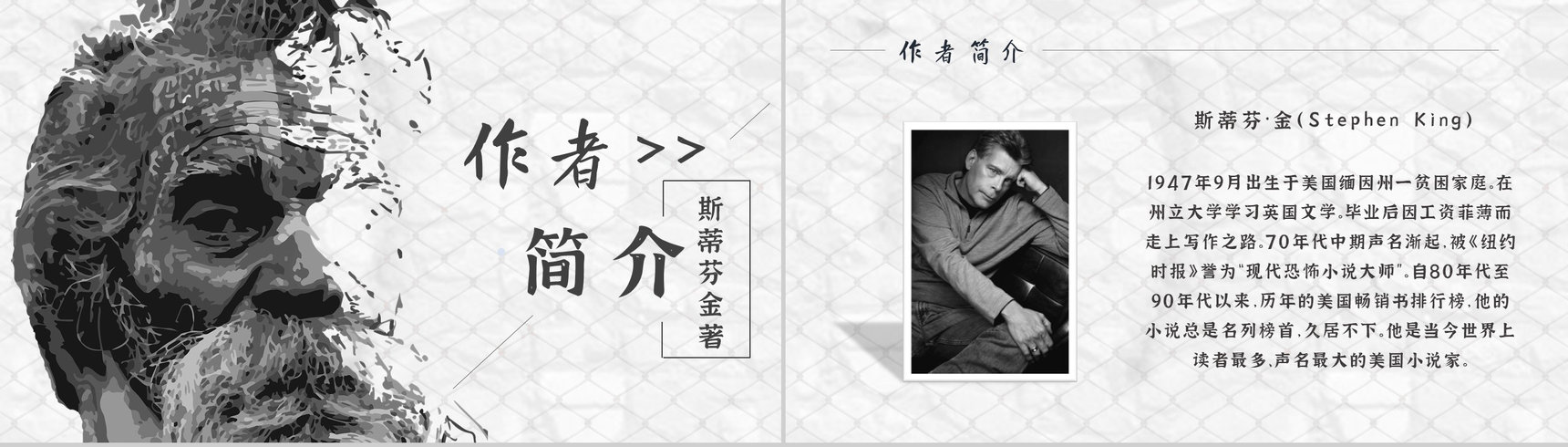 读书分享斯蒂芬金《肖申克的救赎》作品简介名著读后感PPT模板-8
