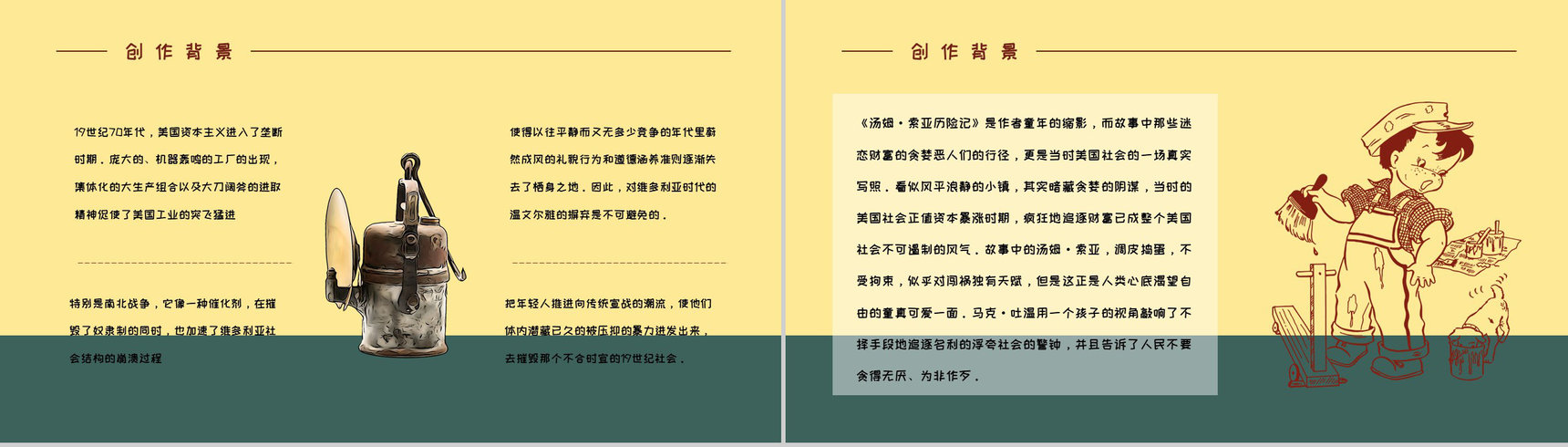 教育教学马克吐温《汤姆索亚历险记》小说导读知识整理培训课件PPT模板-11