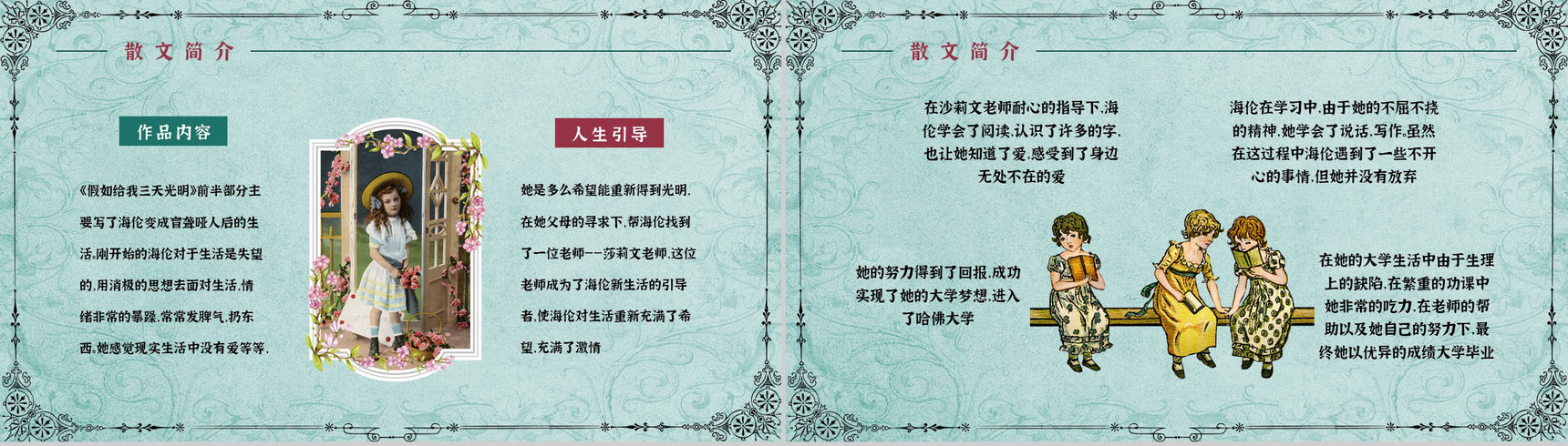 经典作品《假如给我三天光明》阅读体会心得赏析PPT模板-3