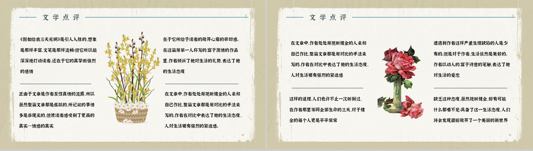 散文代表作《假如给我三天光明》读书笔记整理知识点梳理PPT模板-8