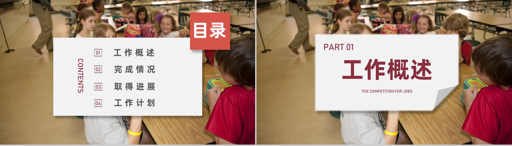 幼儿园小学学生培训工作完成情况取得进展工作总结汇报专用PPT模板-2