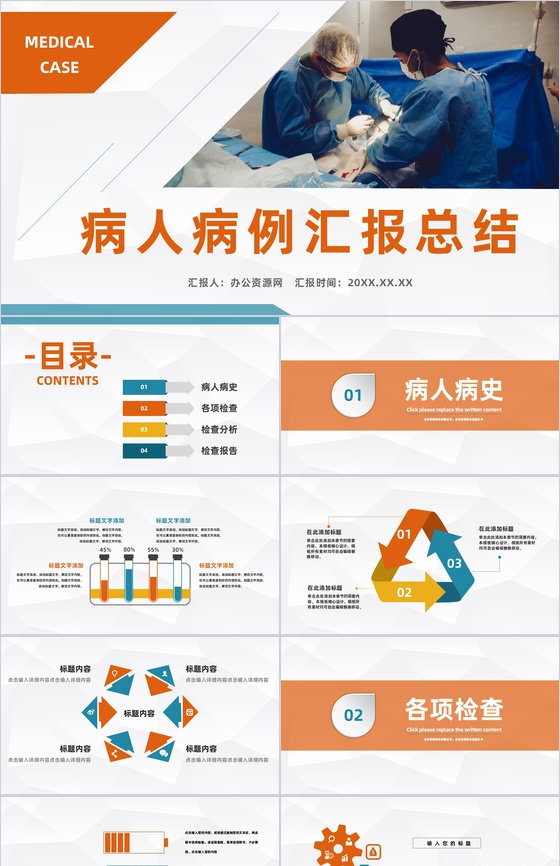 内科病人病例情况汇报医院病例探讨分析医疗