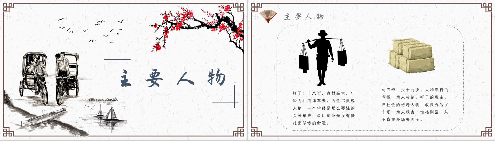 老舍教育培训《骆驼祥子》艺术特色名著导读PPT模板-2