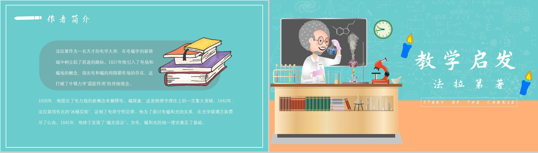 中学必读国外名著法拉第《蜡烛的故事》人物分析名著逻辑梳理PPT模板-4