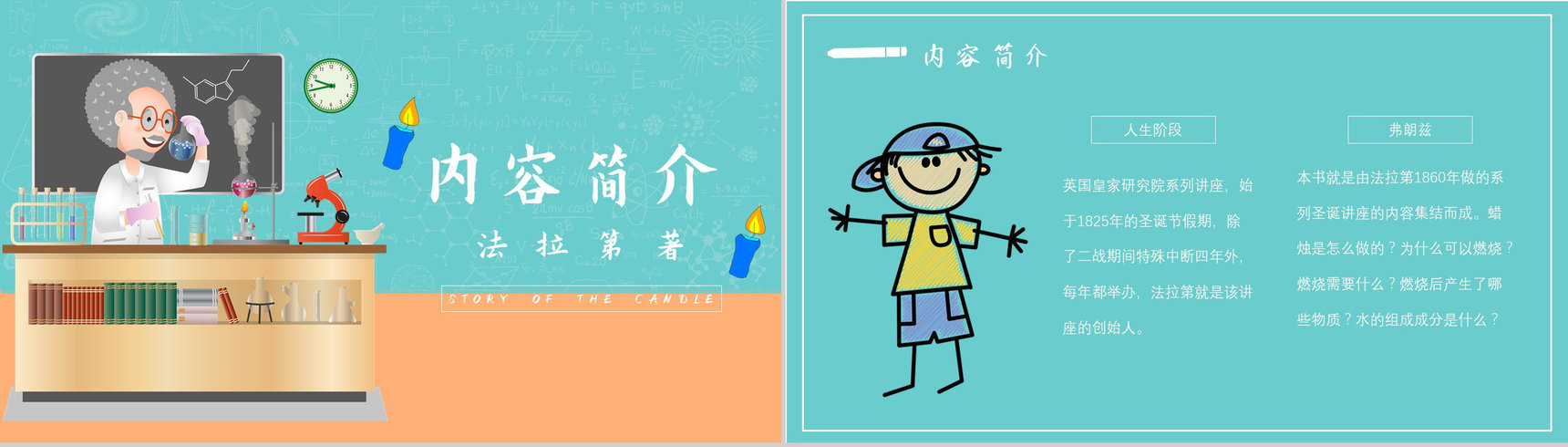 中学必读国外名著法拉第《蜡烛的故事》人物分析名著逻辑梳理PPT模板-9