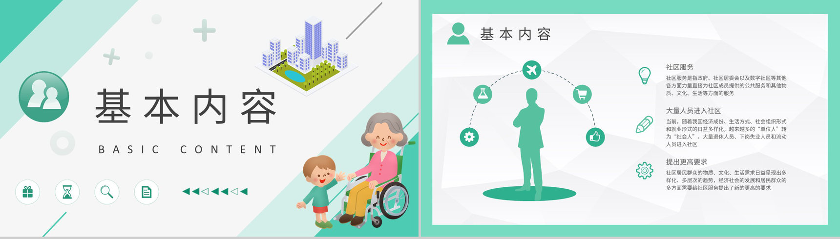 志愿服务工作培训总结汇报社区服务内容简述PPT模板-7