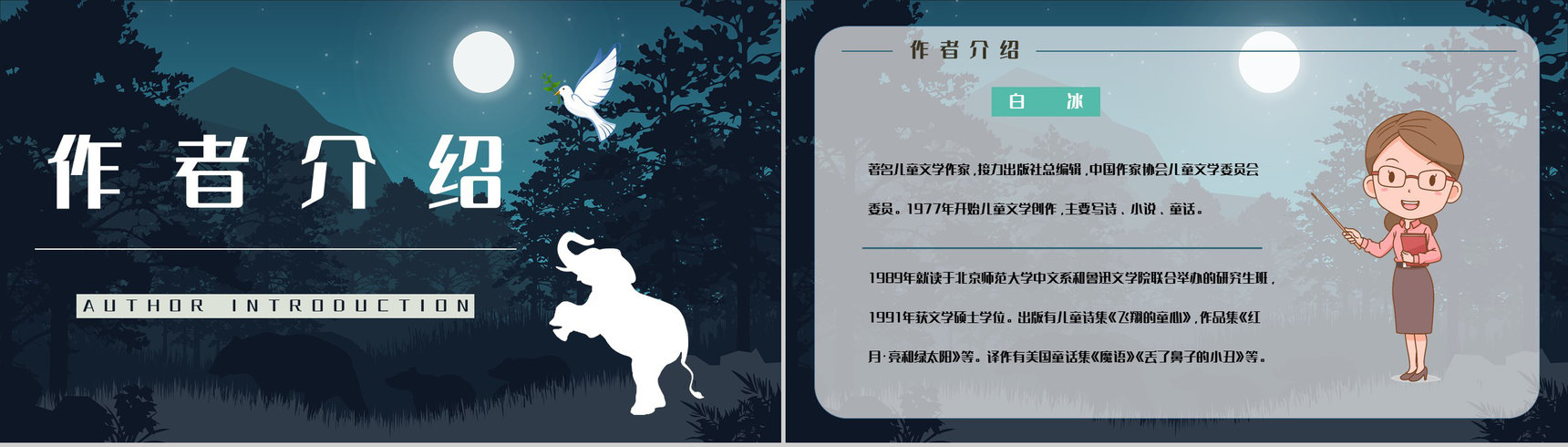 《吃黑夜的大象》作品导读内容赏析教学课件PPT模板-7