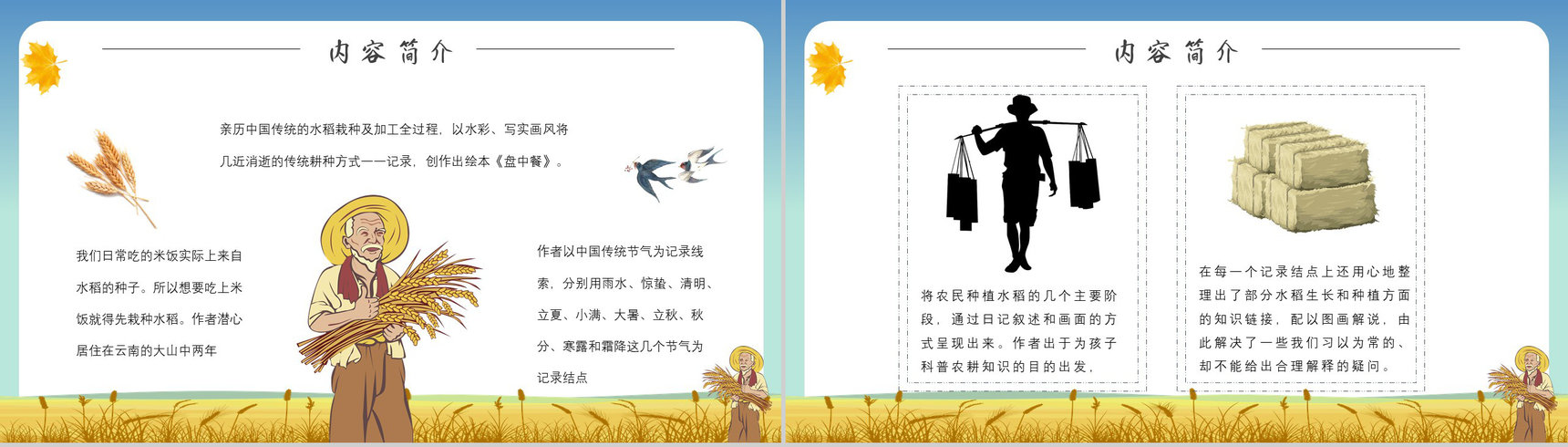 《盘中餐》作品内容简介心得体会教育培训PPT模板-3