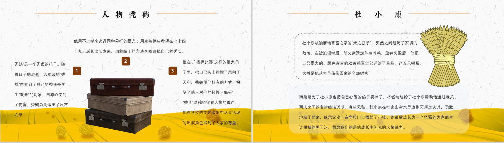 读书分享《草房子》作品简介名著读后感PPT模板-3