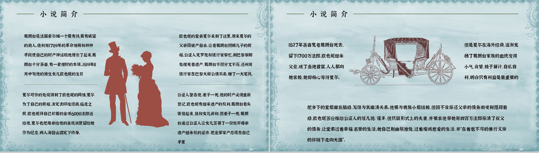 世界经典长篇小说《欧也妮葛朗台》故事导读阅读体会交流会PPT模板-3