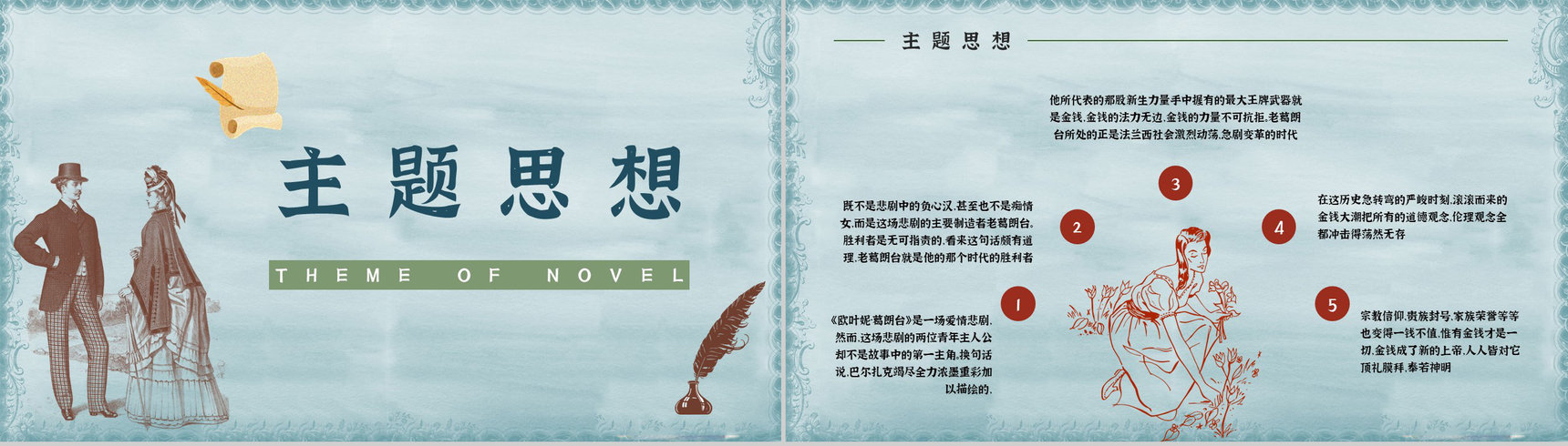 世界经典长篇小说《欧也妮葛朗台》故事导读阅读体会交流会PPT模板-4