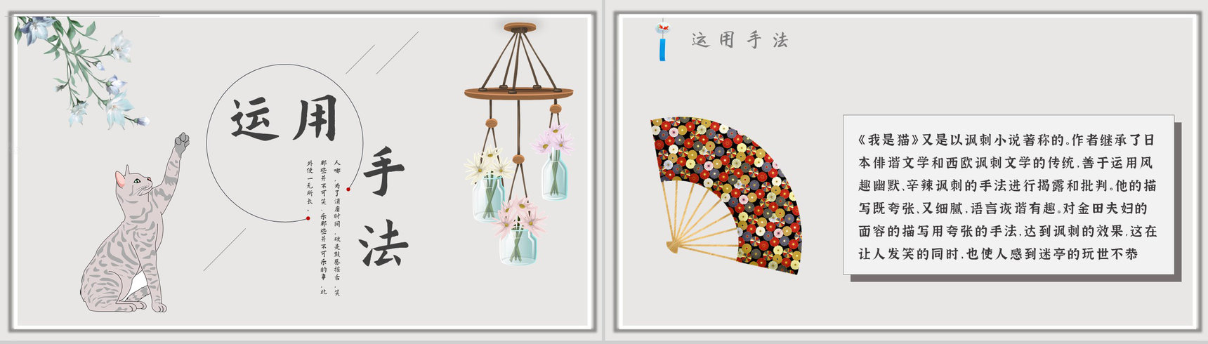 教育培训《我是猫》内容作者简介名著导读PPT模板-8
