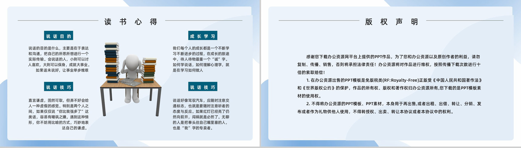 教育教学鸿图《说话心理学》公司员工技能学习培训体会总结PPT模板-8