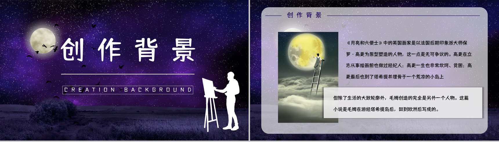 英国长篇小说《月亮与六便士》文学作品导读经典片段摘抄鉴赏PPT模板-6