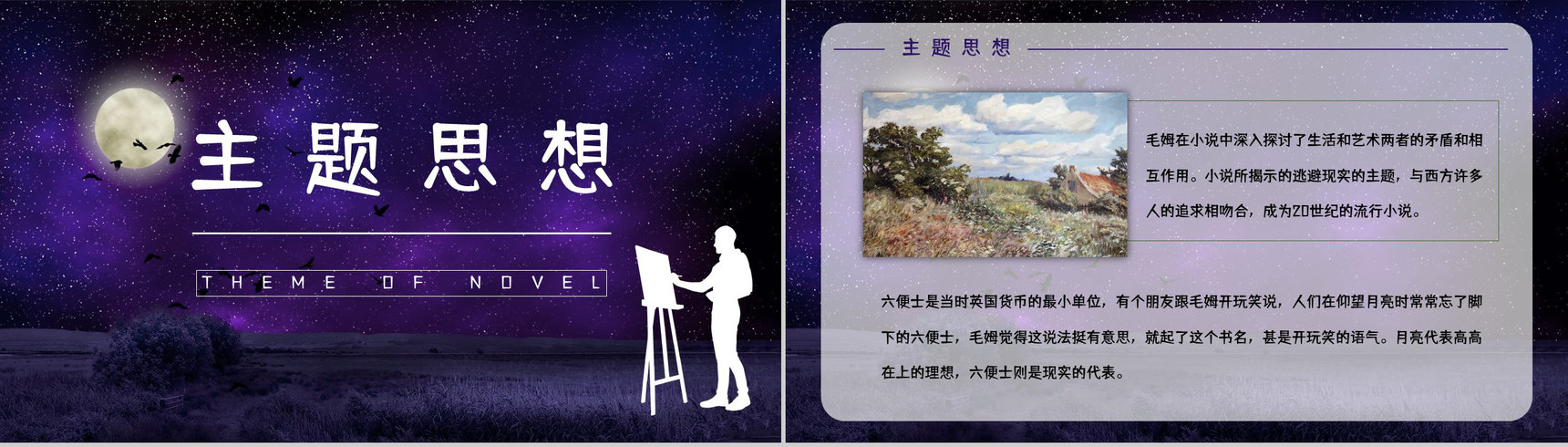 英国长篇小说《月亮与六便士》文学作品导读经典片段摘抄鉴赏PPT模板-9
