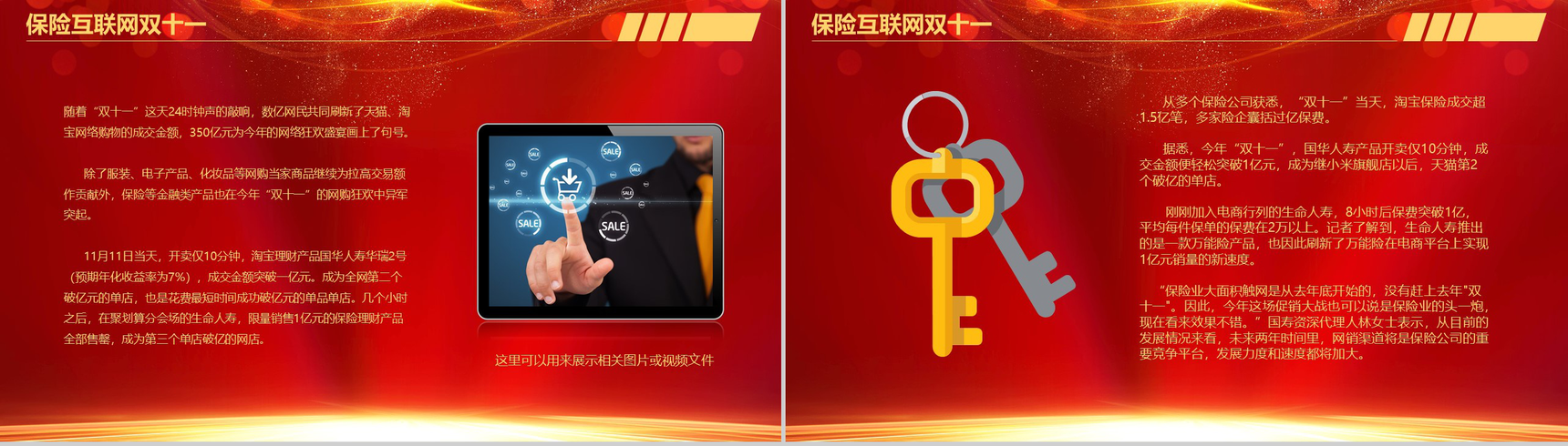 双十一狂欢节!喜庆大气电商销售分析总结报告PPT模板-7