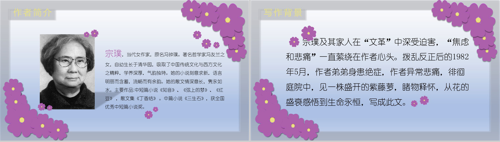 紫藤萝瀑布语文课文教育课件PPT模板-3