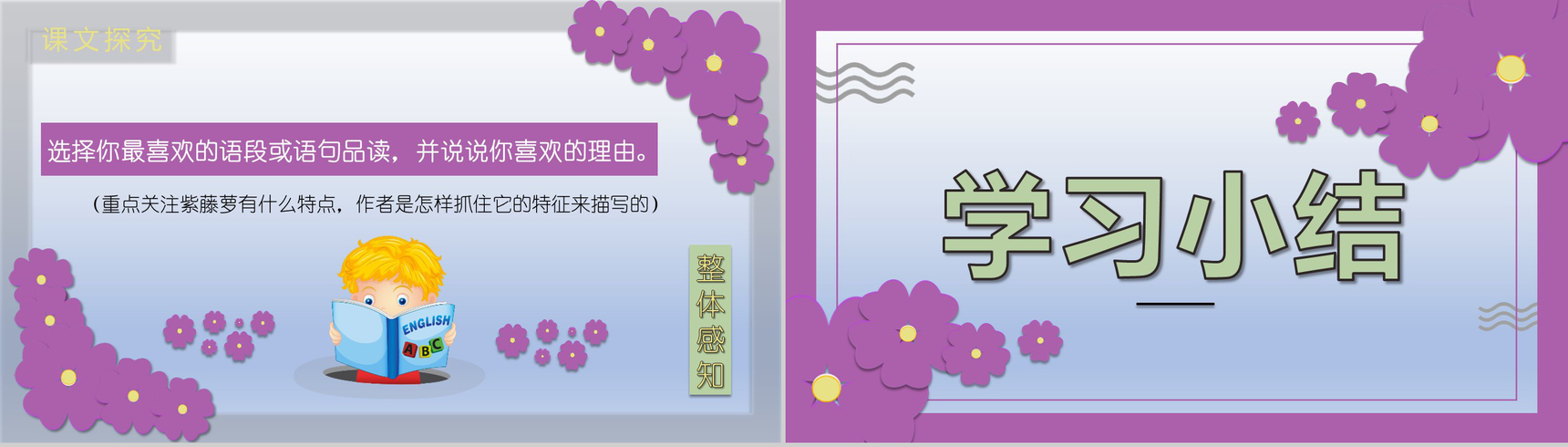 紫藤萝瀑布语文课文教育课件PPT模板-12