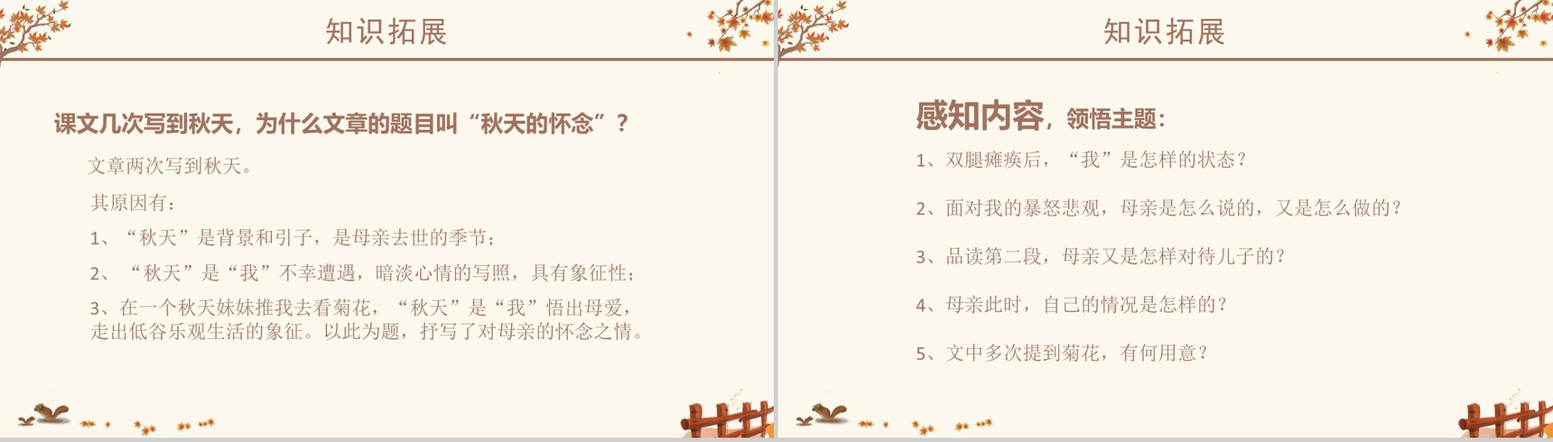 秋天的怀念语文课文教育学习PPT模板-11