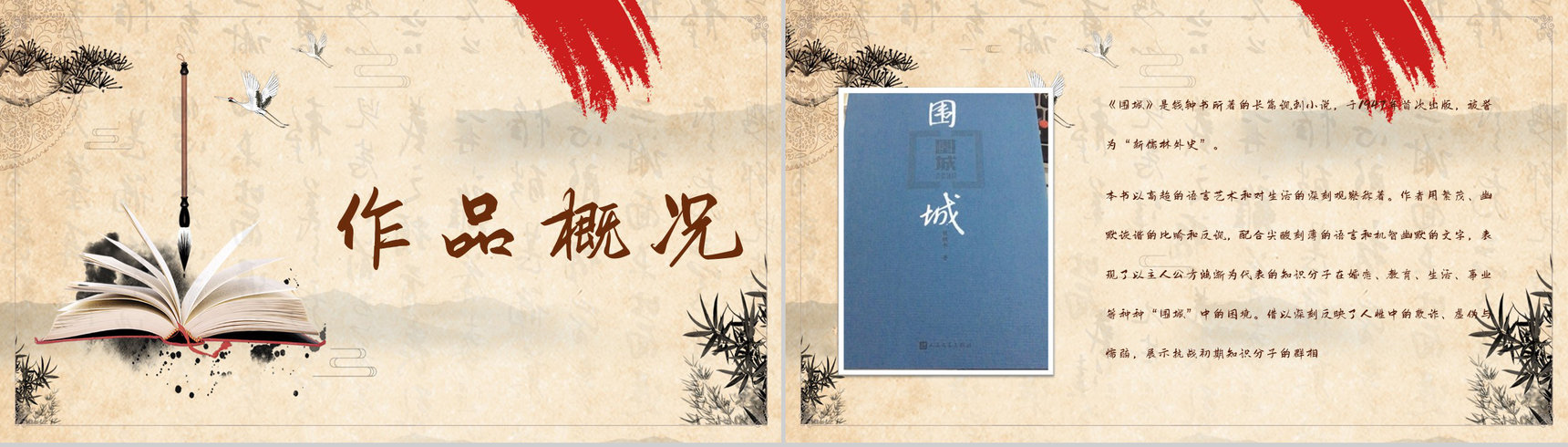 中国经典小说钱钟书《围城》名著阅读鉴赏教师备课课件PPT模板-2