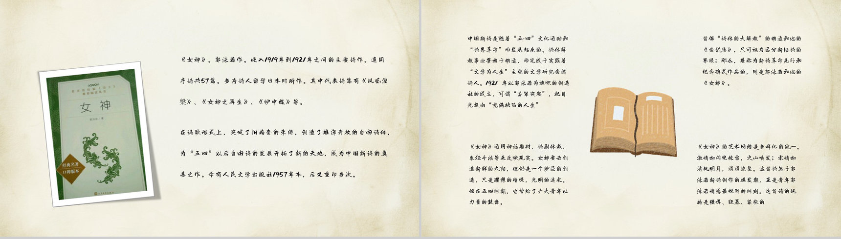 现代著名诗集郭沫若《女神》读书心得交流分享培训讲座PPT模板-9