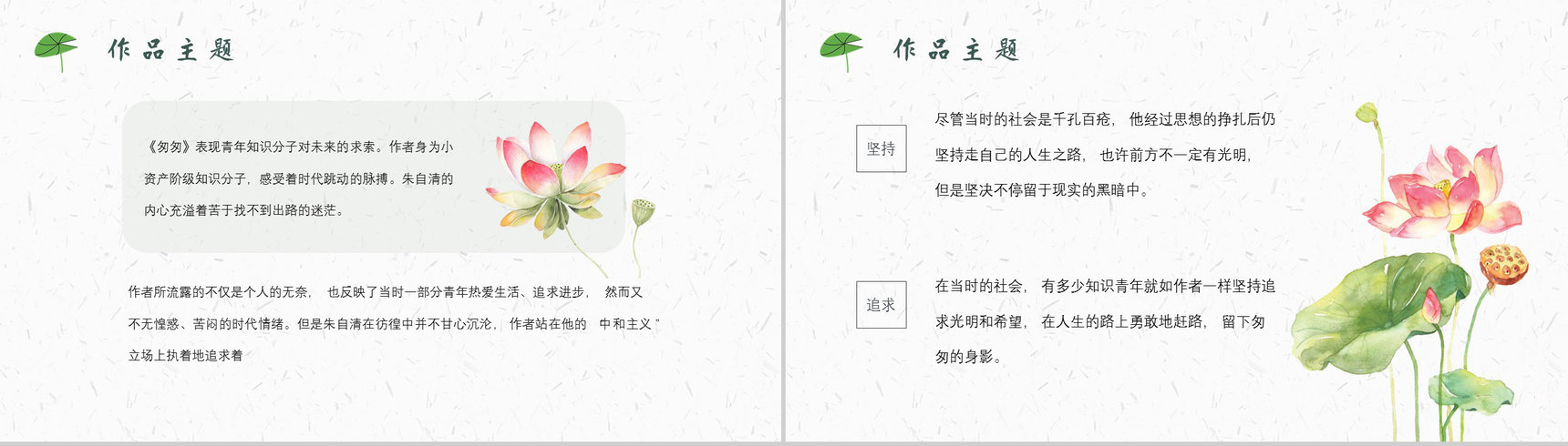 心得体会教育培训朱自清《匆匆》内容简介PPT模板-10