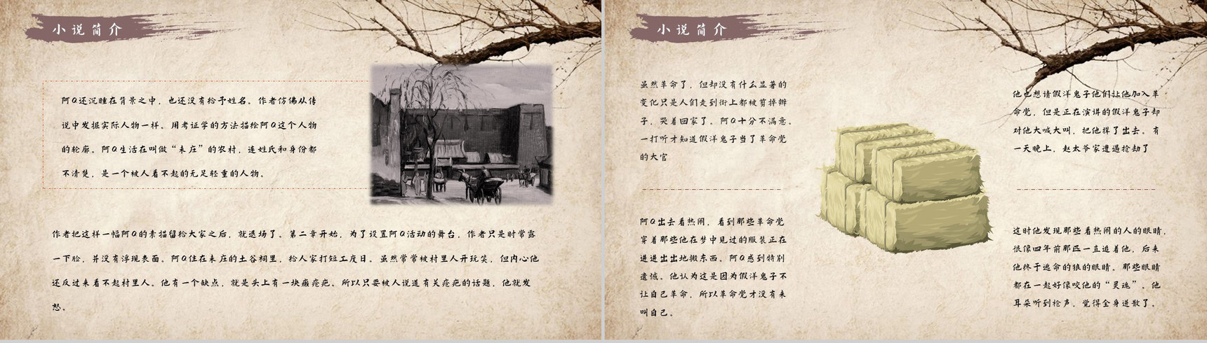 鲁迅代表作《阿Q正传》小说导读经典片段摘抄及鉴赏课件通用PPT模板-3
