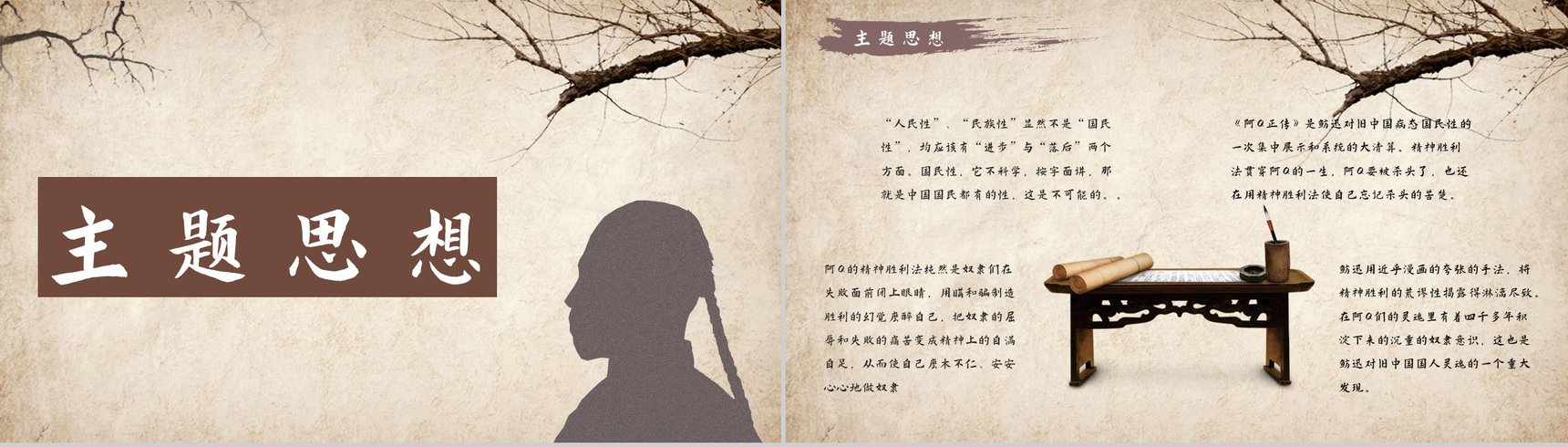 鲁迅代表作《阿Q正传》小说导读经典片段摘抄及鉴赏课件通用PPT模板-7
