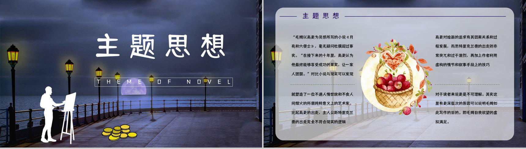 国内外必读名著推荐《月亮与六便士》作品介绍小说读后感整理分享PPT模板-8