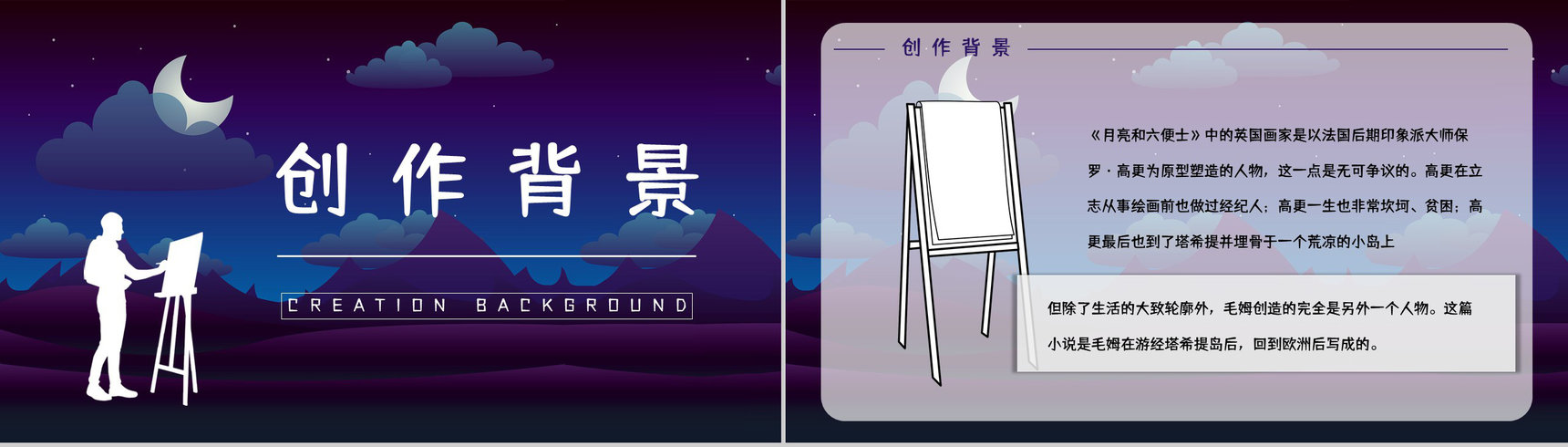教育教学《月亮与六便士》长篇小说导读讲解教师备课课件通用PPT模板-4